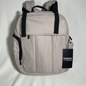 Baby Brezza Quilted Puffer Backpack Diaper Bag - Taupe New with Tags